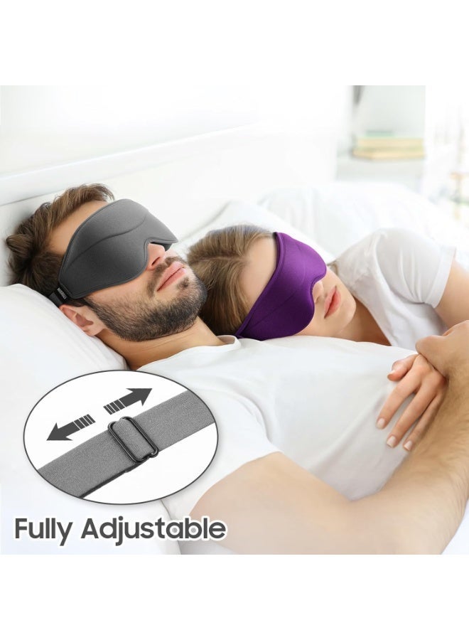 ChicAbode Sleep Mask,Total Blackout 3D Sleeping Mask, Super Lightweight & Silky Soft Eye Mask for Sleeping, Fully Adjustable Fit for Home, Office, Traveling, Meditation, Yoga, Gray - Image 5